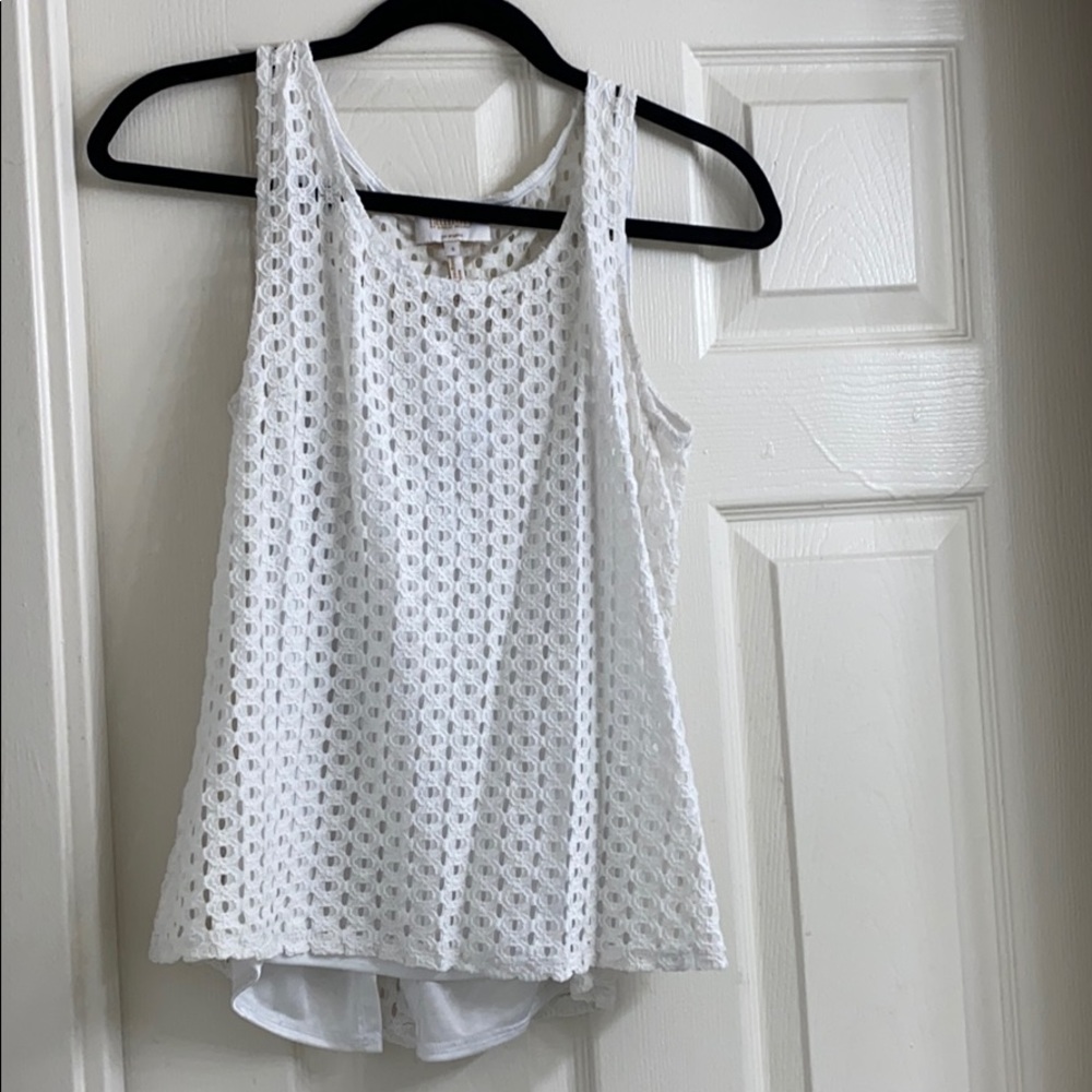 Laundry White Tank with Net Overlay